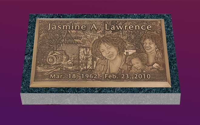 expressions in bronze grave marker, bronze photo grave marker