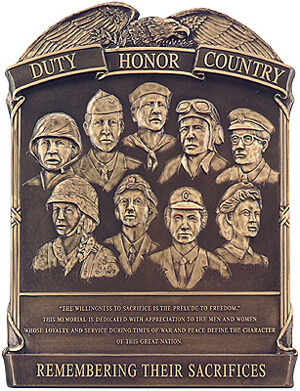 3d plaque, 3d plaques, bas relief plaque, 3d bronze military plaques duty honor country