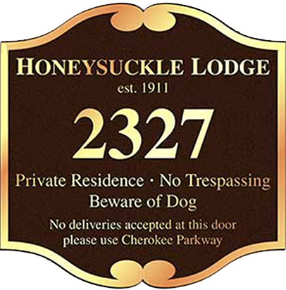 bronze address plaque