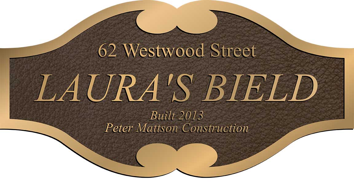 bronze address plaque