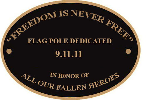 FlagPole Plaques, Curved Pole Plaques