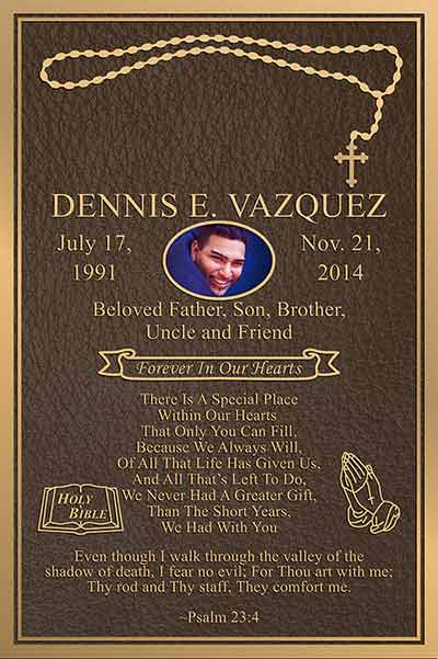 full color bronze Outdoor Memorial Plaques