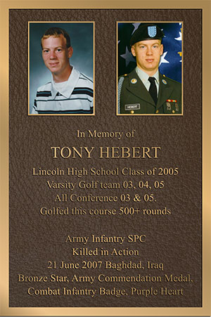 etched bronze military plaque