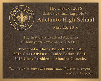 school plaque, university plaques, cast school plaque, aluminum school plaque