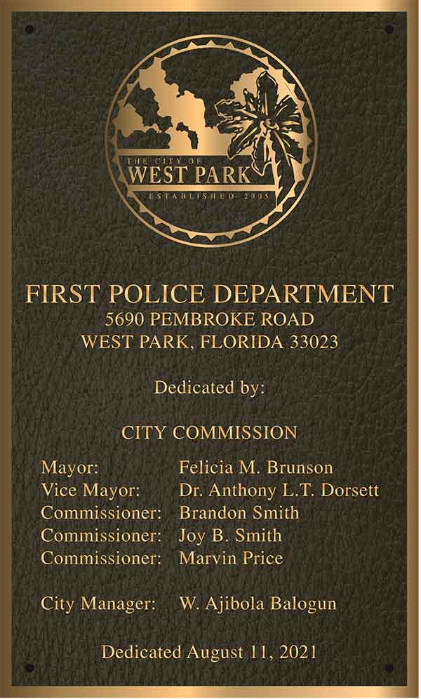 Bronze Plaque, cast Bronze Plaque, police plaque, police plaques with badge, bronze police plaque