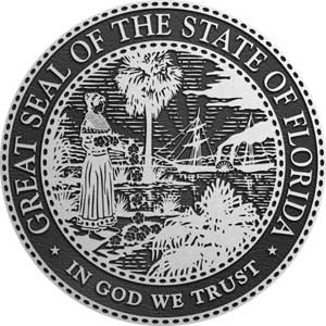 metal state seal florida, aluminum state seal florida