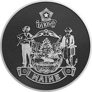 maine Aluminum State Seal, cast metal state seal maine
