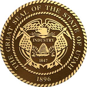 Utah bronze state seal, Utah bronze plaque