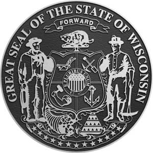 Wisconsin Aluminum State Seal, Wisconsin aluminum plaque