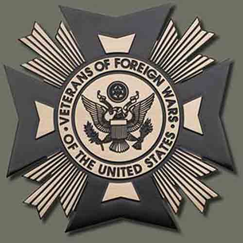 3d military emblems, military plaque, military vfw plaque, bronze vfw plaque, vfw bronze seal
