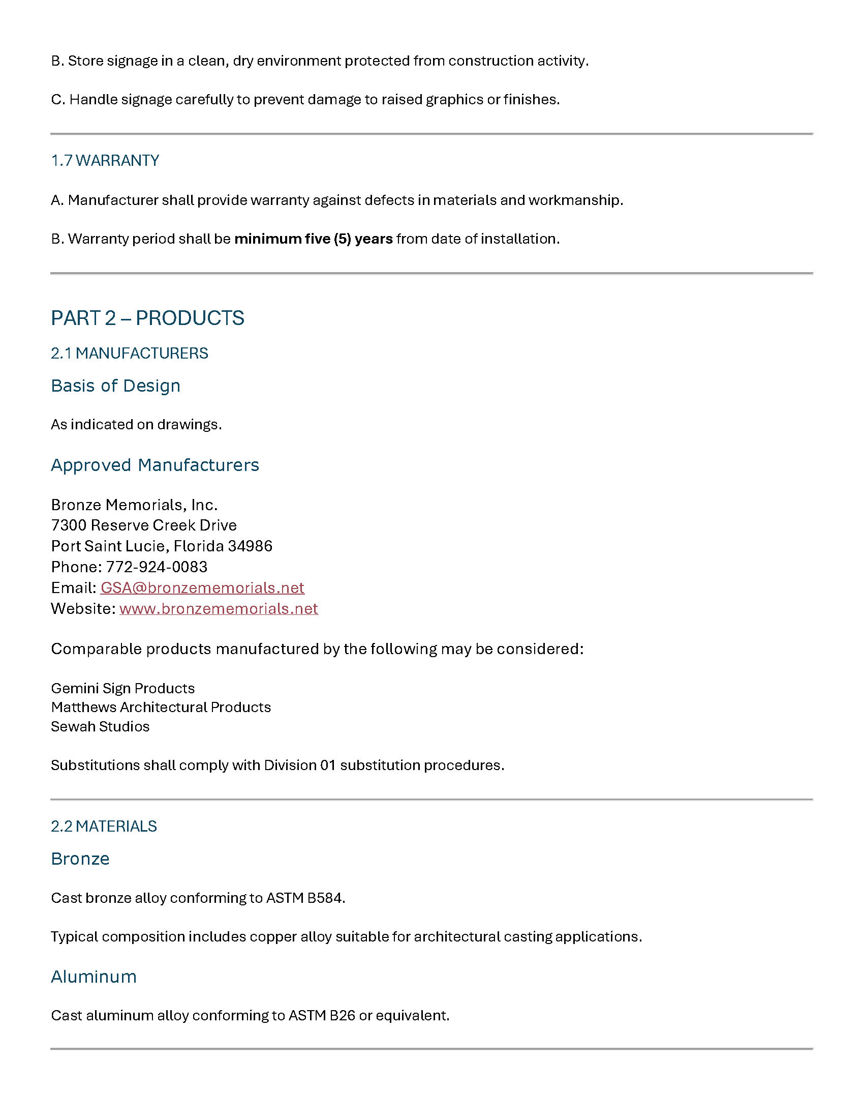 CSI 10 14 33 wayfinding signage specification page 3